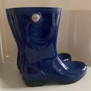 UGG Blue High Gloss Rainboots Size 8